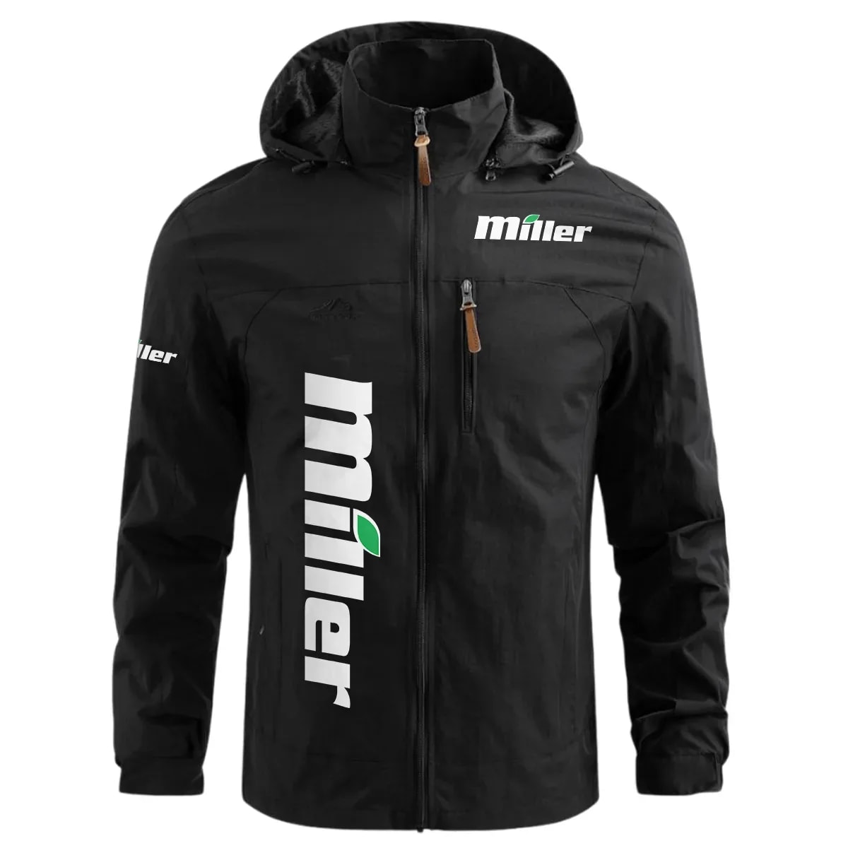 Miller Exclusive Logo Waterproof Windbreaker Outdoor Jacket Detachable Hood