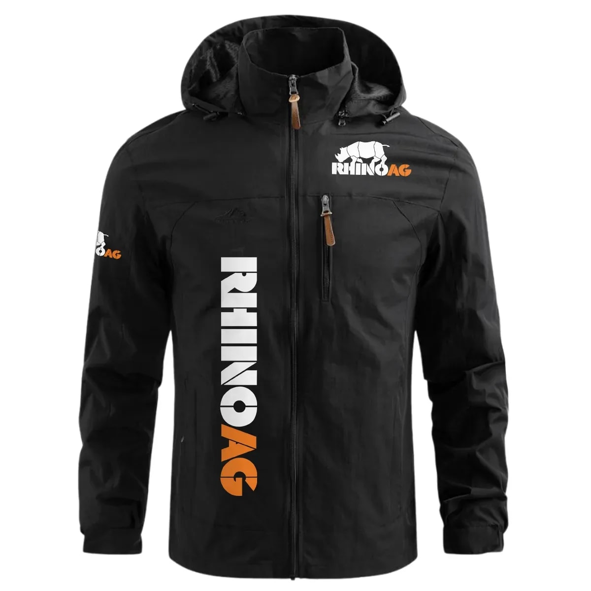 RhinoAg Exclusive Logo Waterproof Windbreaker Outdoor Jacket Detachable Hood