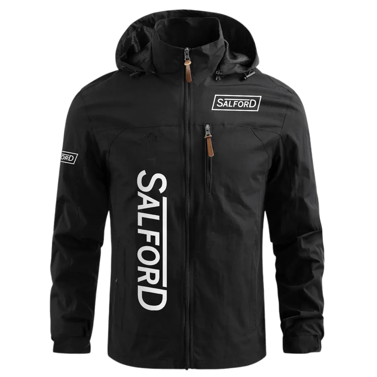 Salford Group Exclusive Logo Waterproof Windbreaker Outdoor Jacket Detachable Hood