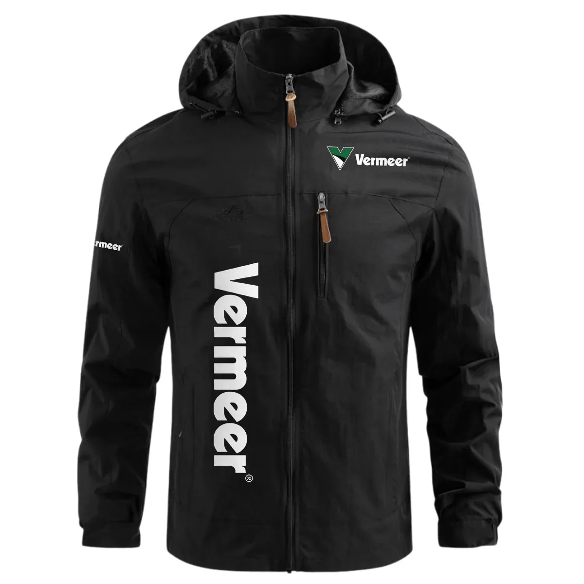 Vermeer Exclusive Logo Waterproof Windbreaker Outdoor Jacket Detachable Hood