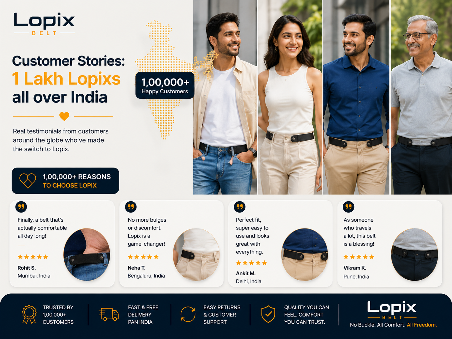 Lopix no-buckle belt design
