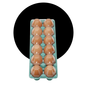 Ovos vermelhos embalados