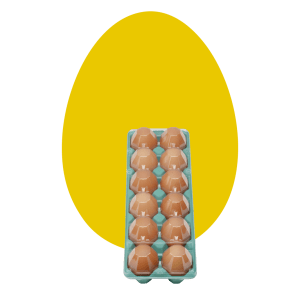 Ovos vermelhos embalados