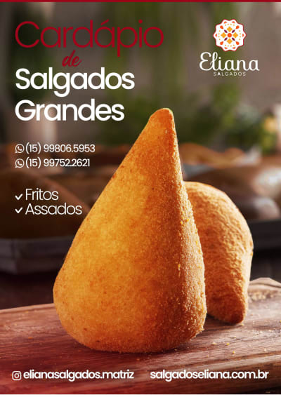cardápio de Salgados Grandes