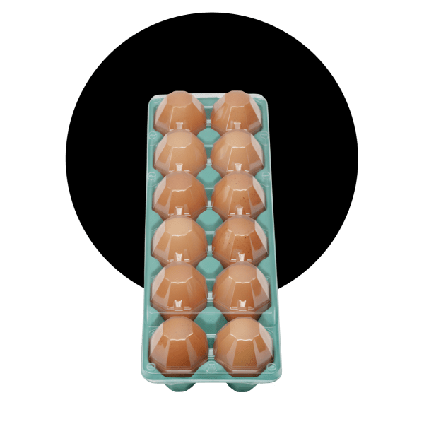 Ovos vermelhos embalados