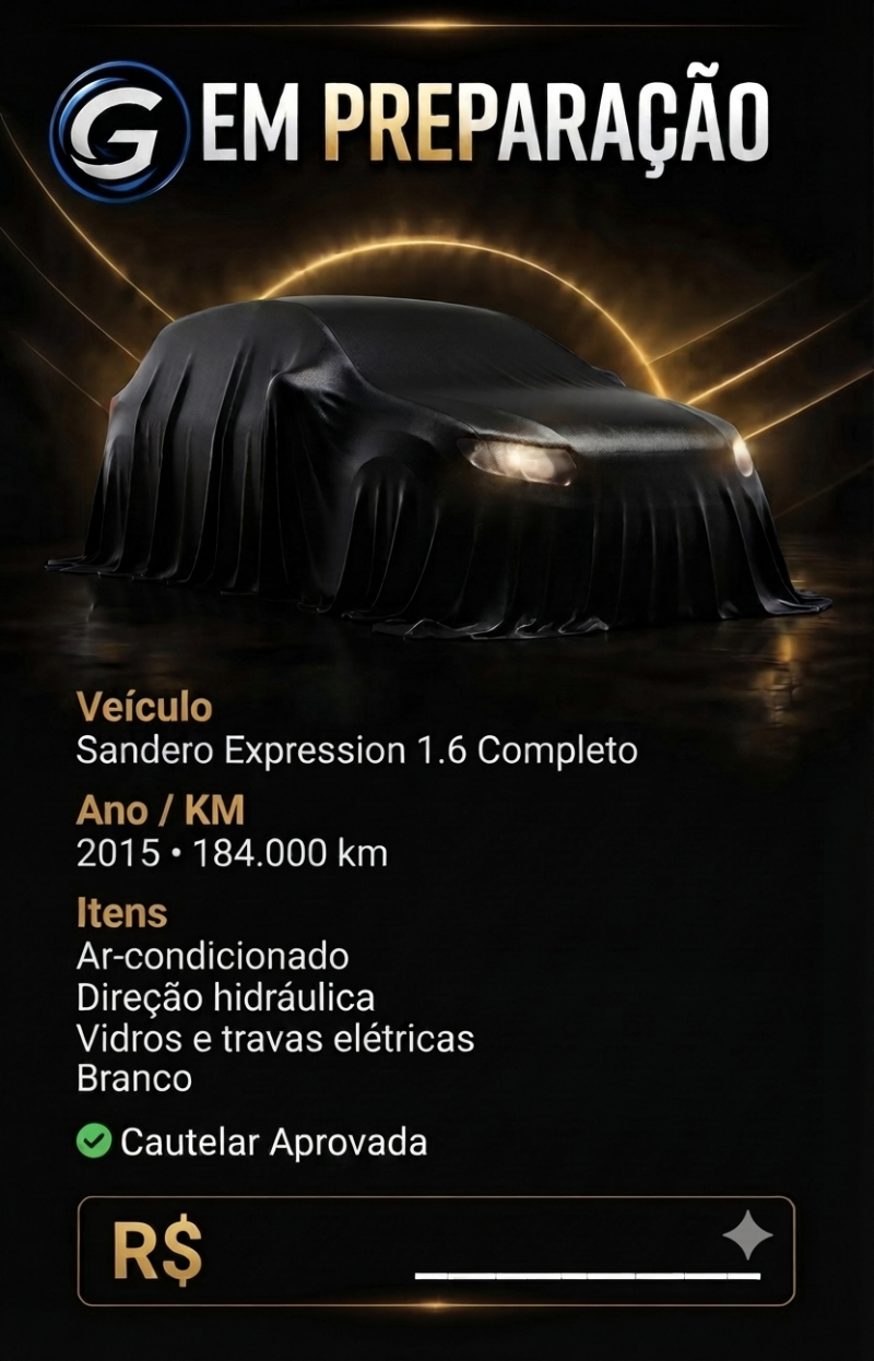 SANDERO EXPRESSION 1.6 2015 BRANCO COMPLETO