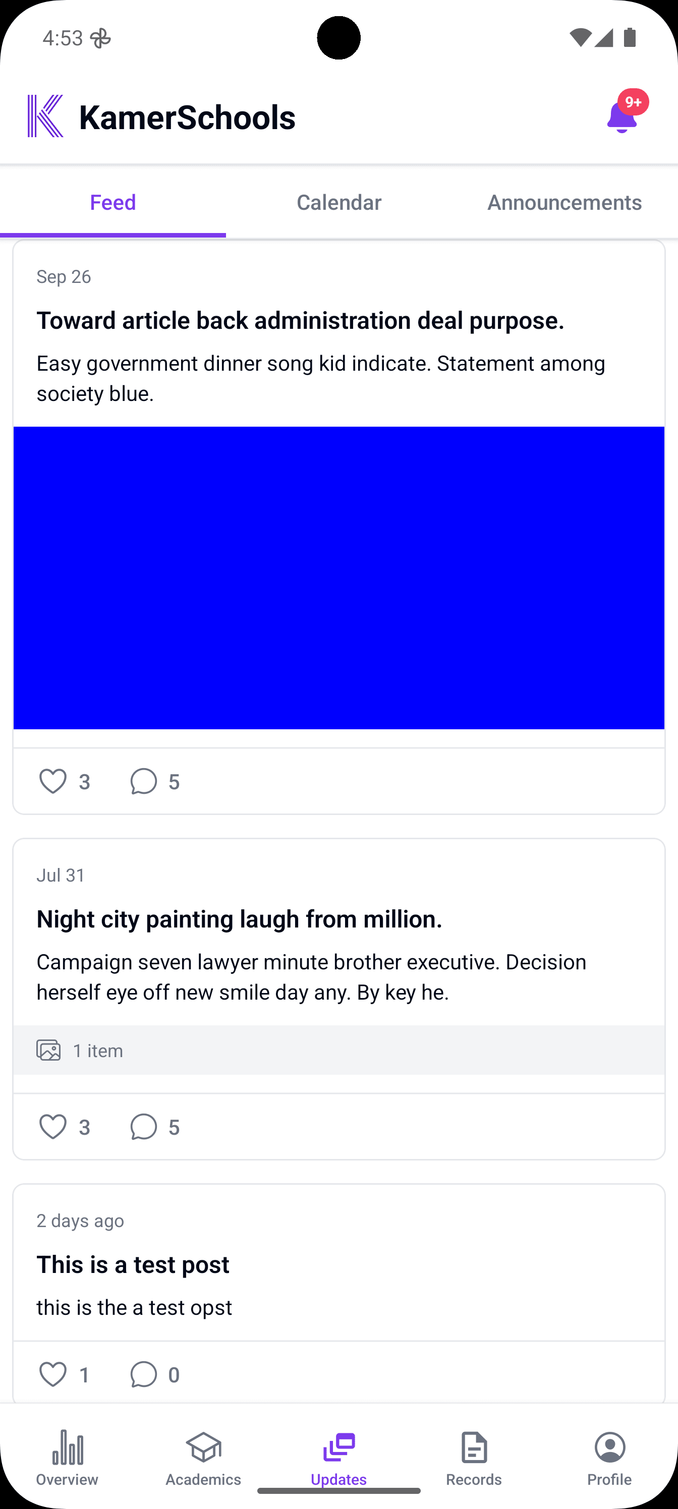 KamerSchool Parent App School Social Feed