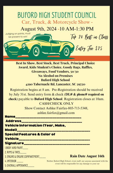 Buford High Student Council Car, Truck & Motorcycle Show