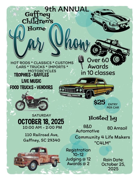 9th Annual Gaffney Children's Home Car Show 
