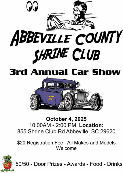 Abbeville County Shrine Club 3rd Annual Car Show