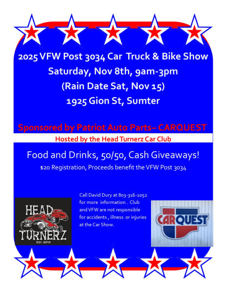 2025 VFW Post 3034 Car Truck & Bike Show