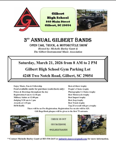 3rd Annual Gilbert Bands Open Car, Truck & Motorcycle Show