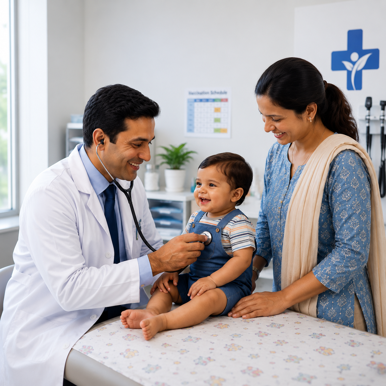 Pediatrician examining a child at Supreme Hospitals