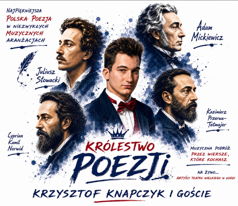 Plakat wydarzenia: Królestwo Poezji - Muzyczna podróż przez wiersze, które kochasz