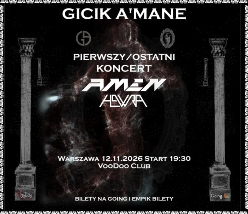 Plakat wydarzenia: Gicik A'Mane - Pierwszy/Ostatni koncert AMEN HEWRA