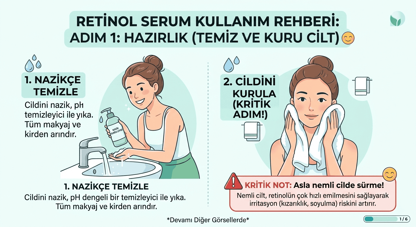 Retinol mu retinal mi infografik adım 1 hazırlık
