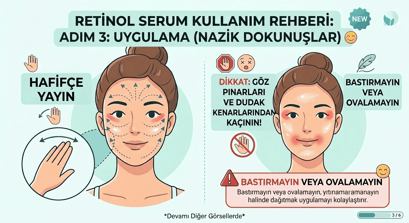 Retinol mu retinal mi infografik adım 3 uygulama