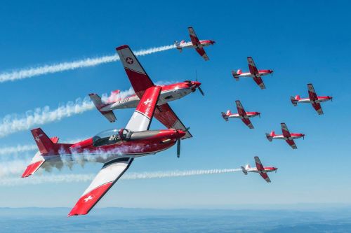 Swiss Air Force - PC7 Acrobatic Team Editorial Image - Image of ...