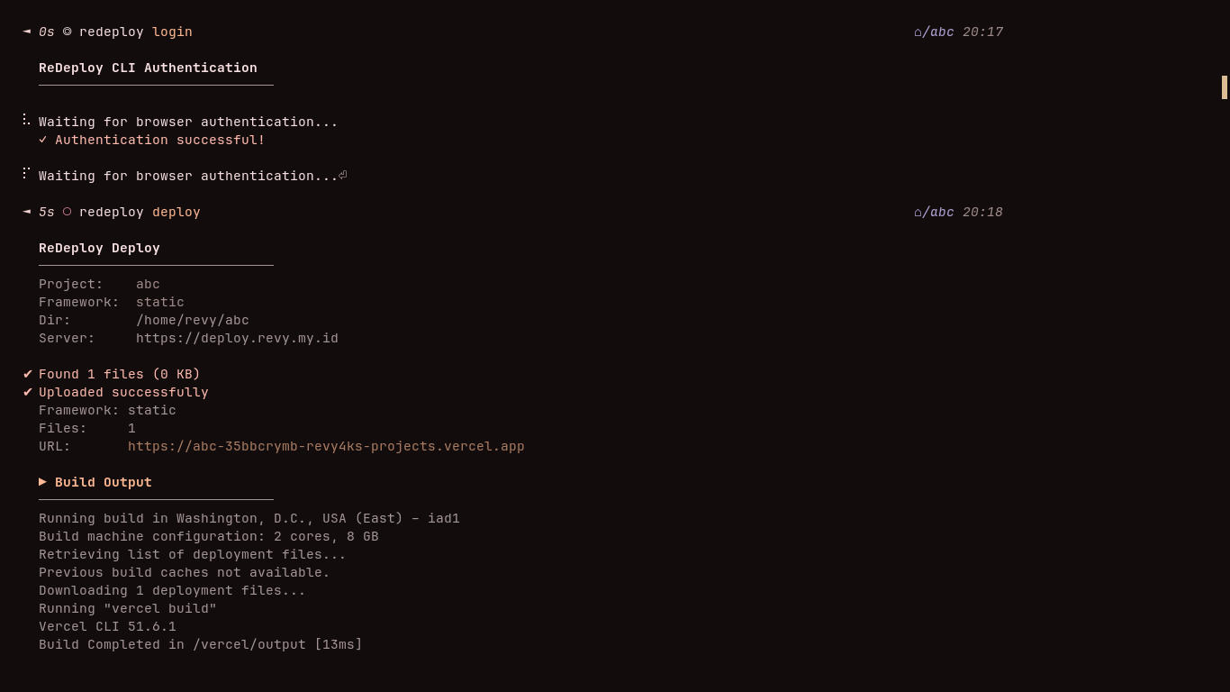 ReDeploy CLI