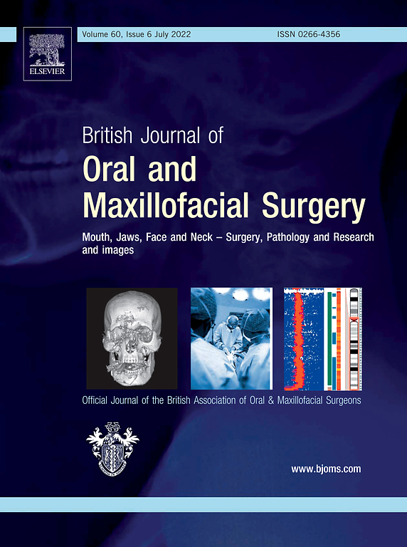 British Journal of Oral and Maxillofacial Surgery 2022 PDF cover