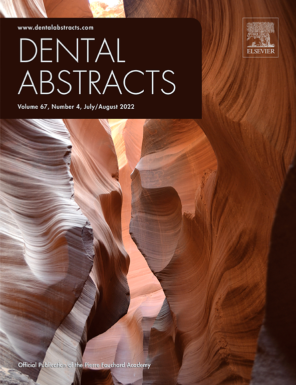 Cover of Dental Abstracts Volume 67 2022  PDF
