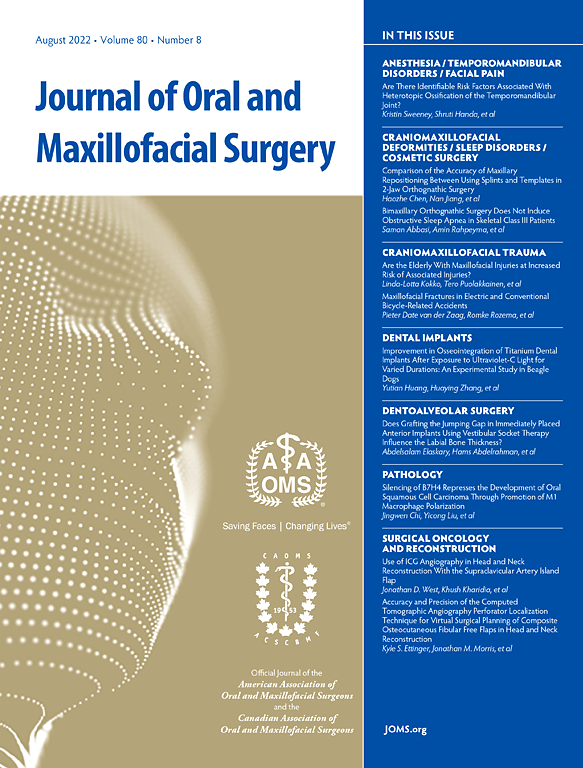 Journal of Oral and Maxillofacial Surgery  2022 — Volume 80  PDF cover