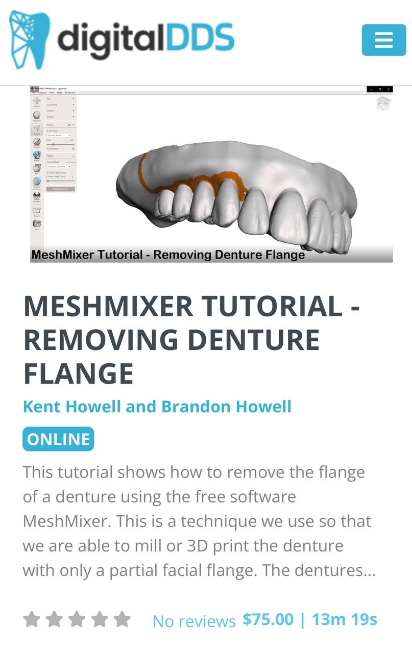 Cover of MeshMixer Tutorial: Removing Denture Flange
