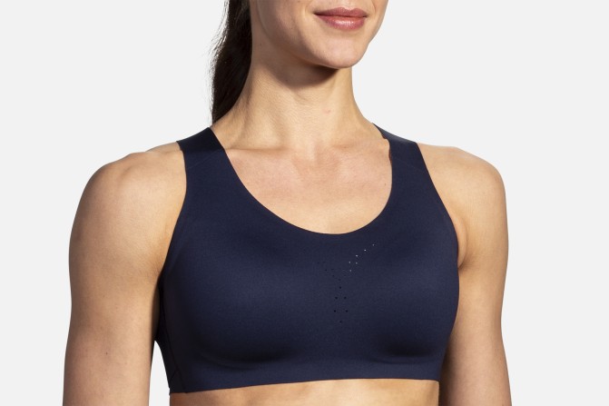 Brooks BLACK Moving Comfort Dare Crossback DriLayer Sports Bra, US 30 C/D 