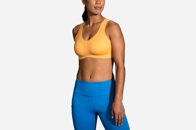 Brooks Dare Crossback Run Bra Saffron