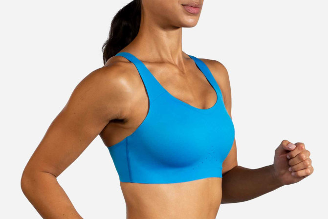 Brooks Fiona Women Adjustable Straps Sports Bra Blue Sz XS/S 