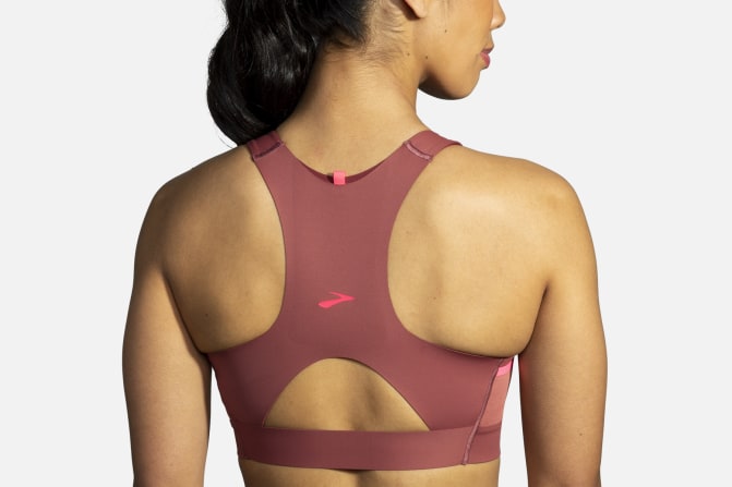 Moving Comfort Pink Sports Bra 36C 36 C Racer Back Dri Layer Logo