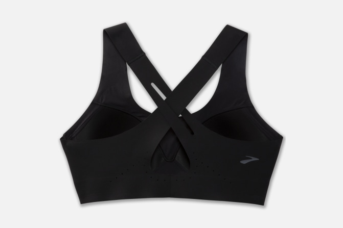 Brooks BLACK Moving Comfort Dare Crossback DriLayer Sports Bra, US 38 A/B 