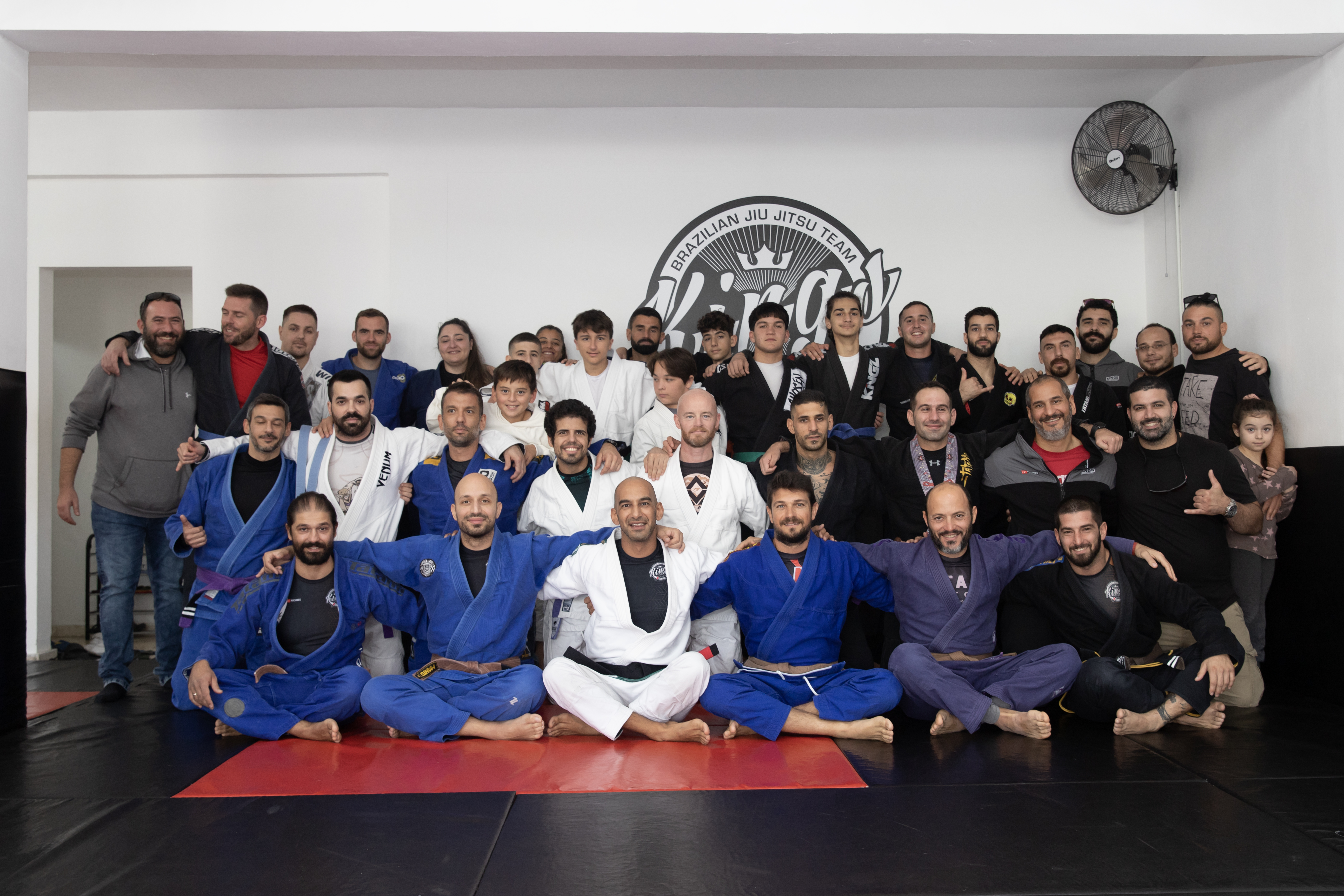 United by passion: our BJJ team at our academy in Cyprus standing together, representing the heart of BJJ in Cyprus.