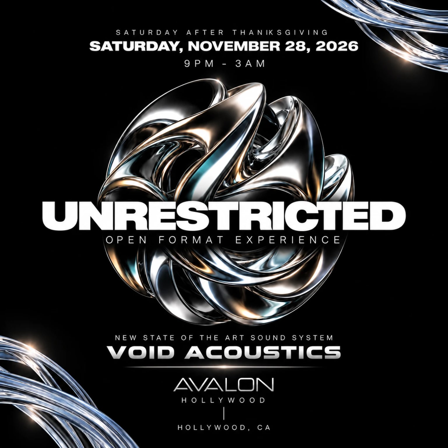 Official UNRESTRICTED Avalon Hollywood event flyer
