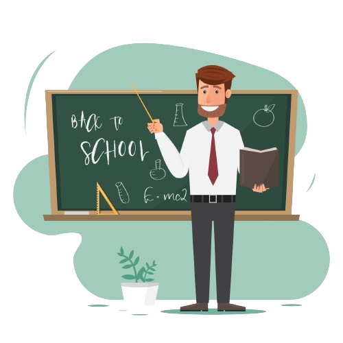 Teacher with students