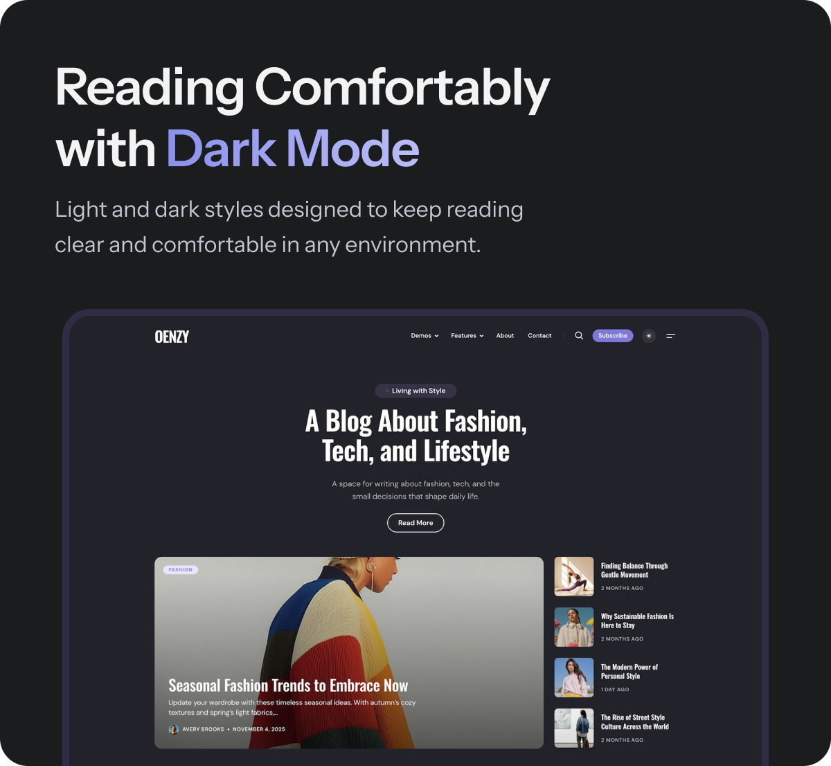 Oenzy - Personal Blog FSE WordPress Theme