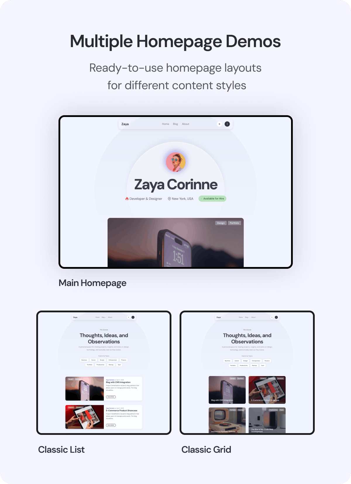 Zaya - Modern Personal Blog Wordpress Theme