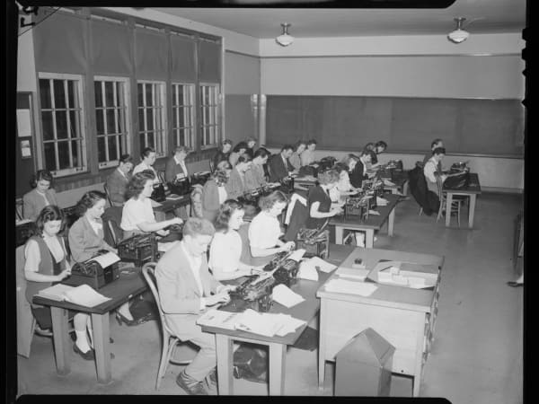 Typing class at Beaumont High School