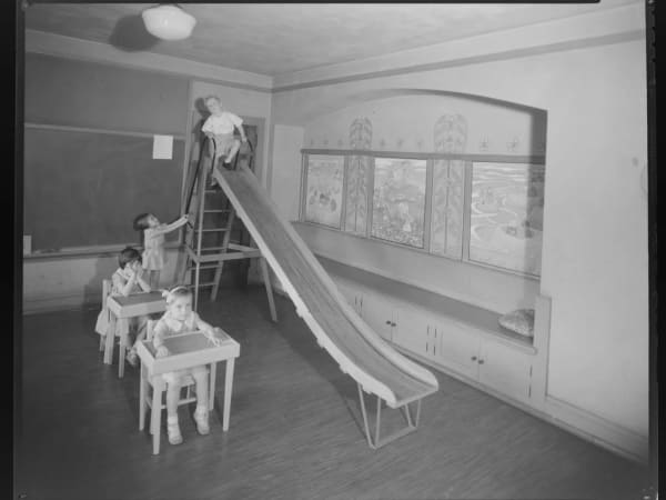 Deaf children in a classroom at the Central Institute for the Deaf