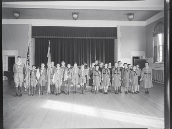 Girl Scouts and Boy Scouts in the Auditorium at Central Institute For The Deaf