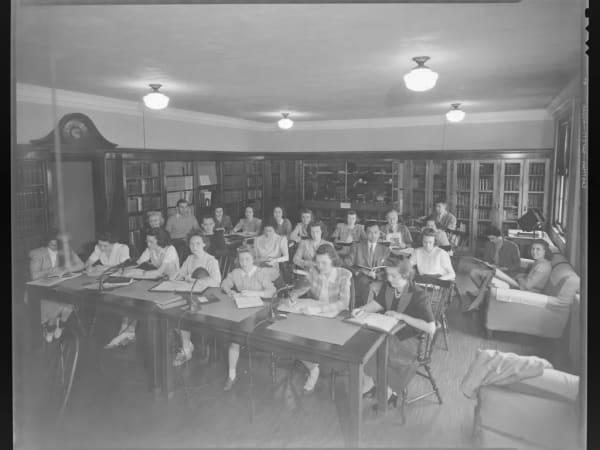 Deaf students at study, Central Institute for the Deaf