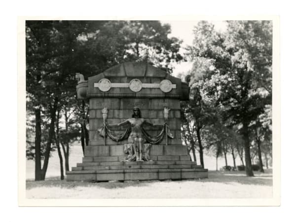 Naked Truth Statue (Preetorius-Schurz-Daenzer Monument). Reservoir Park, Grand and Lafayette.