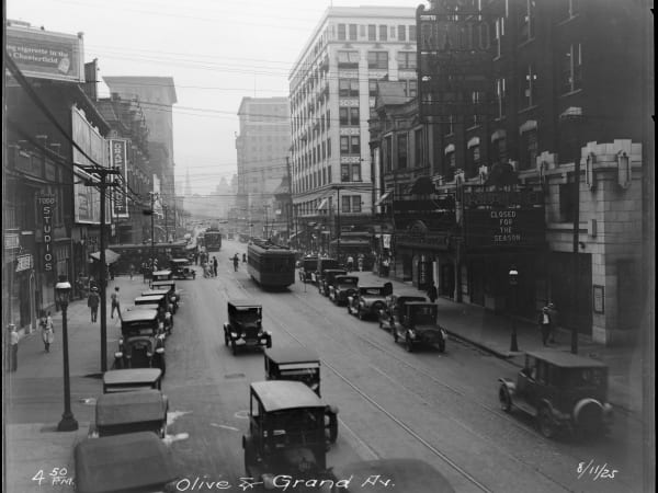 Olive and Grand, looking north