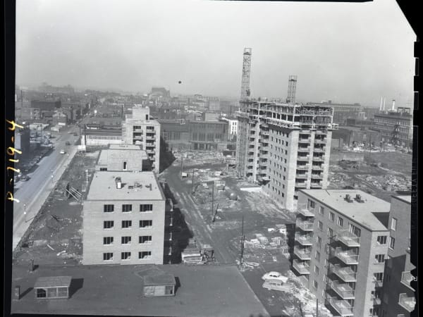 Cochran Gardens Housing Project Under Construction, Probably at the Corner of 9th and O'Fallon