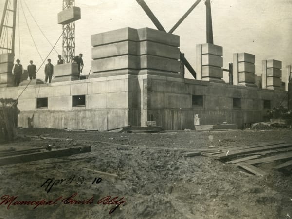 Municipal Courts Building Under Construction, 9 April 1910