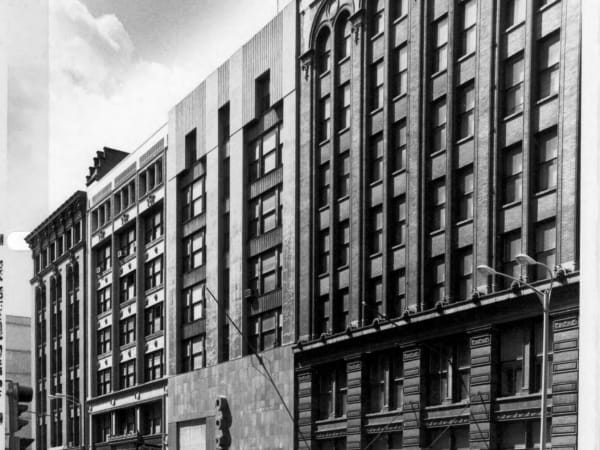 1000 Washington Block; The LIndell Real Estate Building is the on the Left
