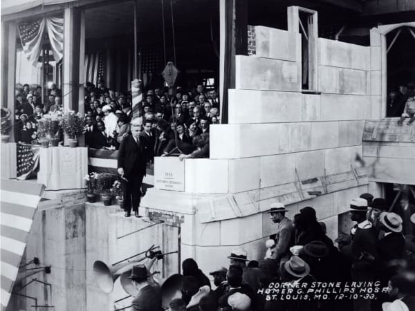 Cornerstone Laying for Homer G. Phillips Hospital, 2601 Whittier Street. 10 December 1933.