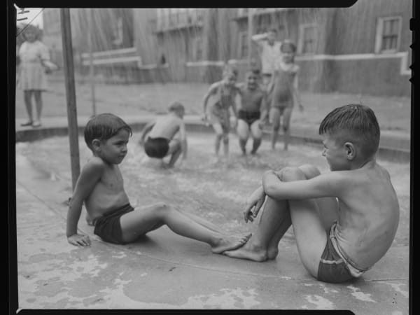 Hempstead School: Two Boys in Wading Pool