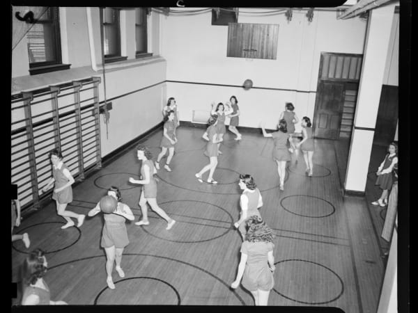 Blewett High School: Girls' Basketball in Gym