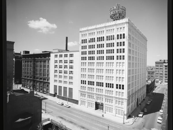Exterior of the Old and New General American Life Insurance Company Buildings, 1501 Locust